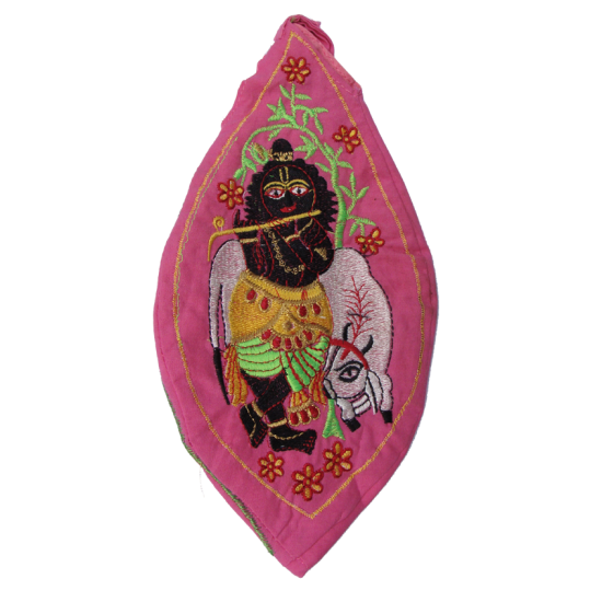 Bead Bag Sri Krishna mit Flöte (bestickt)